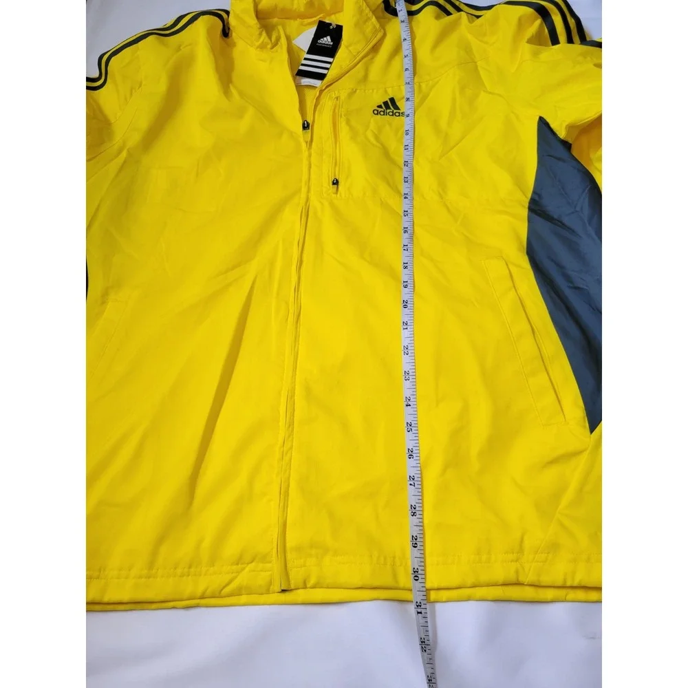 Vintage Adidas Drive 2‎ Zip Jacket Men's Yellow Blue Stripes Windbreaker Sz XL